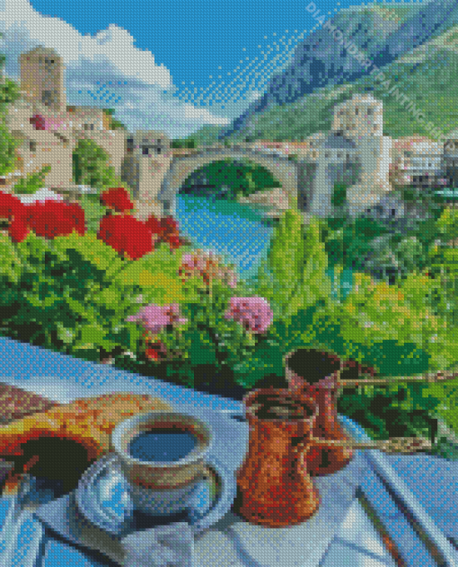 Coffee In Bosnia Mostar Diamond Paintings