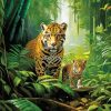 Cub With Jaguar Diamond Paintings