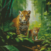 Cub With Jaguar Diamond Paintings