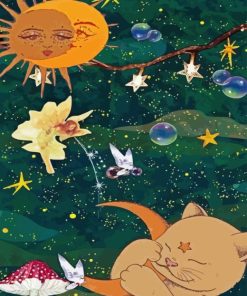 Fairy And Cat Diamond Paintings