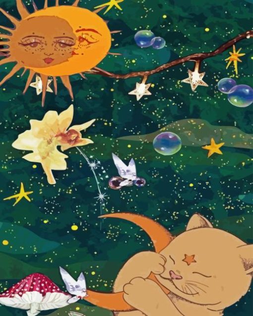 Fairy And Cat Diamond Paintings