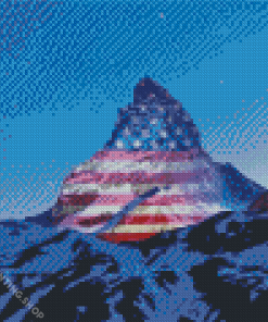 Matterhorn USA Flag Diamond Paintings