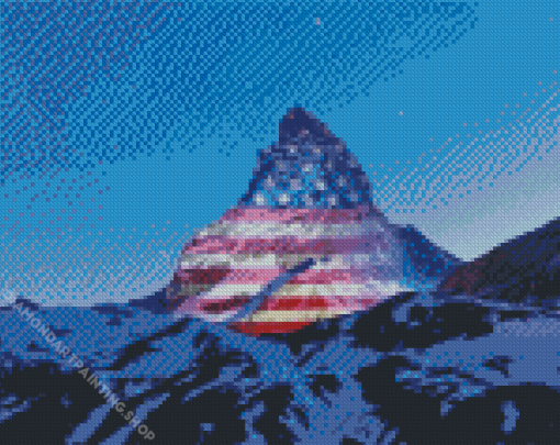 Matterhorn USA Flag Diamond Paintings