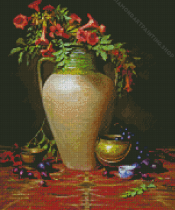 Trumpet Vines Jar Diamond Paintings