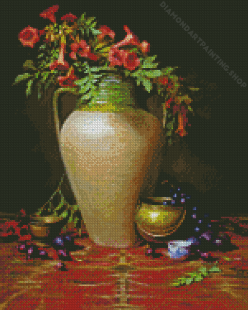 Trumpet Vines Jar Diamond Paintings