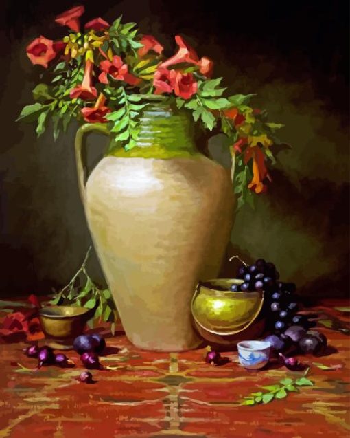 Trumpet Vines Jar Diamond Paintings