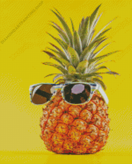 Pineapple With Sunglasses Diamond Paintings