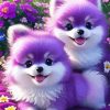 Purple Puppies Diamond Paintings