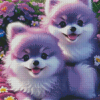 Purple Puppies Diamond Paintings