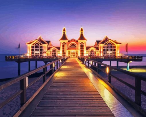 Sellin Pier Night Diamond Paintings