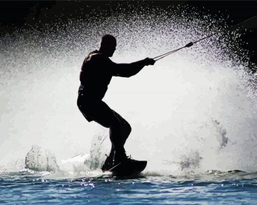 Water Skier Silhouette Diamond Paintings