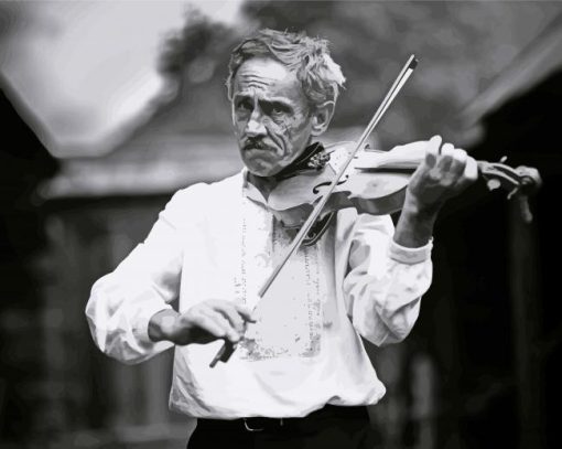 Old Violinist Man Diamond Paintings