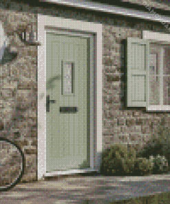 Cottage Green Door Diamond Paintings