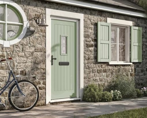 Cottage Green Door Diamond Paintings