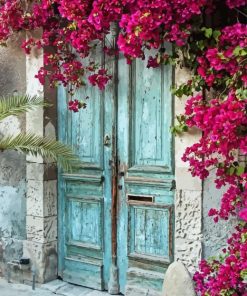 Door With Flower Diamond Paintings