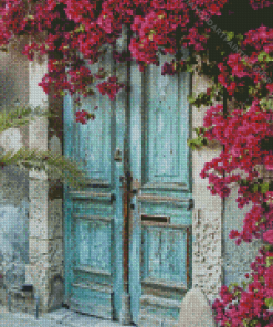 Door With Flower Diamond Paintings