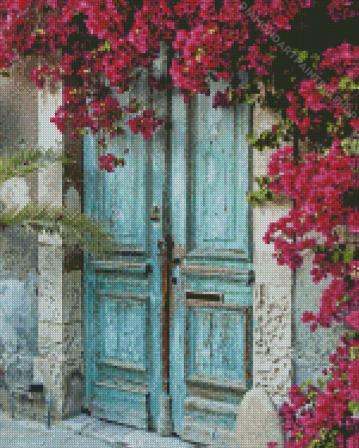 Door With Flower Diamond Paintings