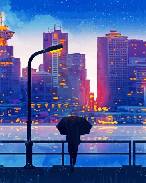 Rainy Night City Diamond Paintings