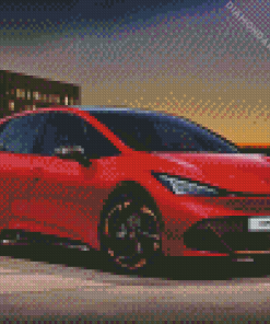 Red Cupra Car Diamond Paintings