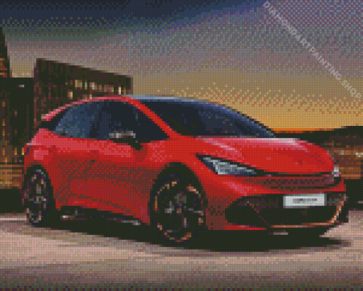 Red Cupra Car Diamond Paintings