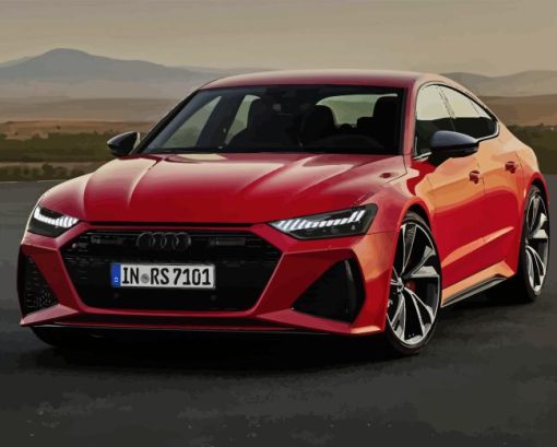 Red Audi RS7 Diamond Paintings