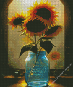 Sunflowers Jar Diamond Paintings