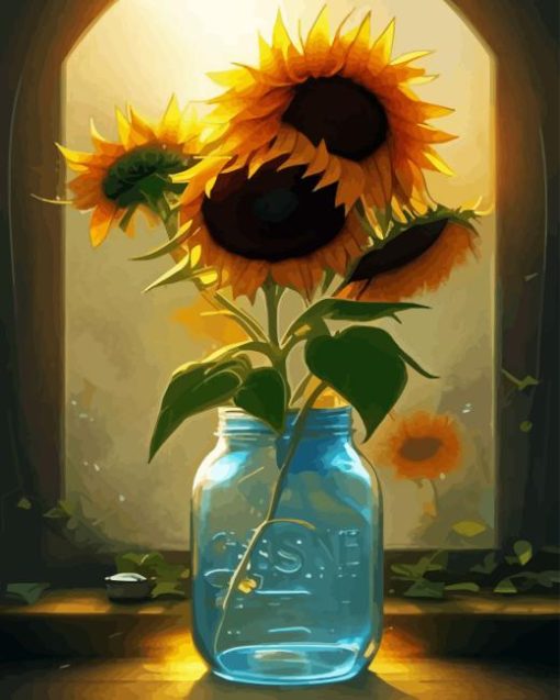 Sunflowers Jar Diamond Paintings