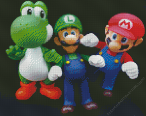 Luigi And Yoshi Diamond Paintings