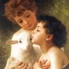 Children With Lamb Diamond Paintings