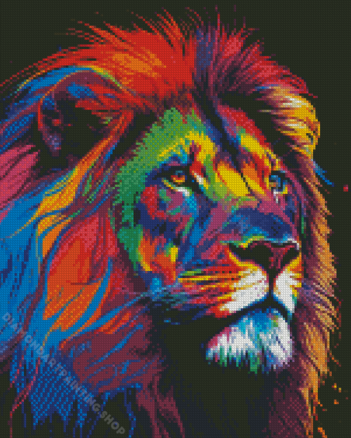 Abstract Lion Diamond Paintings