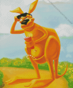 Kangaroo With Glasses Diamond Paintings