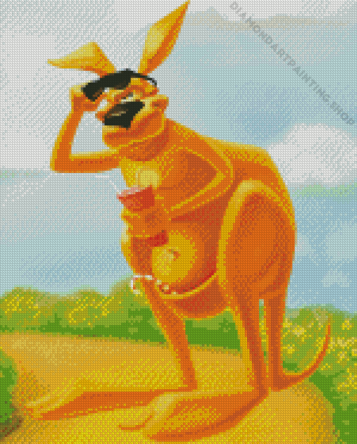 Kangaroo With Glasses Diamond Paintings