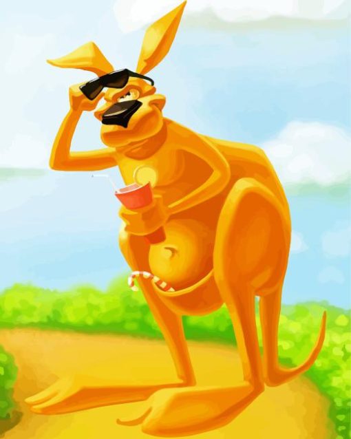 Kangaroo With Glasses Diamond Paintings