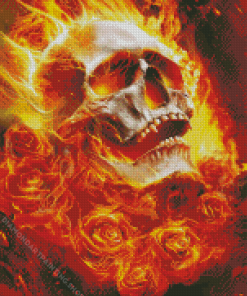 Flaming Skull Diamond Paintings