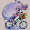 Hippo On Bike Diamond Paintings