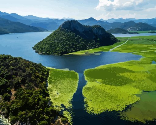 Landscape Lake Skadar Diamond Paintings