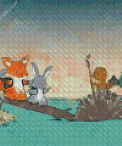 Fox And Rabbit Diamond Paintings