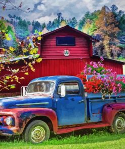 Old Flower Truck Diamond Paintings