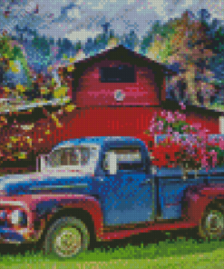 Old Flower Truck Diamond Paintings