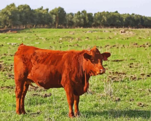 Red Baby Cattle Diamond Paintings