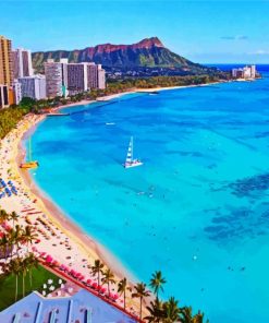 Waikiki Hawaii Beach Diamond Paintings