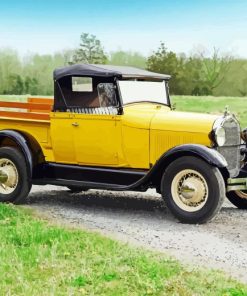 Yellow Classic Truck Diamond Paintings