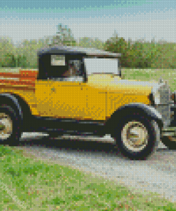 Yellow Classic Truck Diamond Paintings