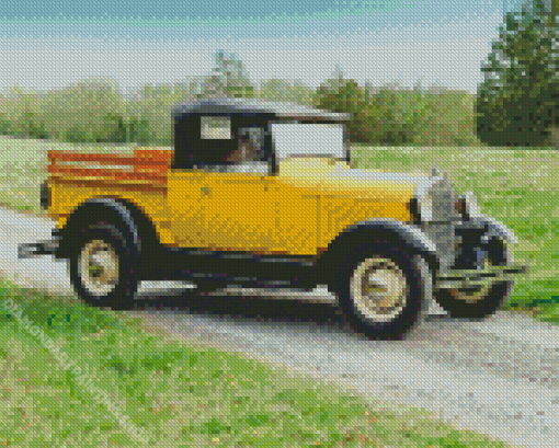 Yellow Classic Truck Diamond Paintings