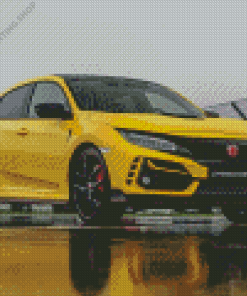 Yellow Honda Civic Diamond Paintings