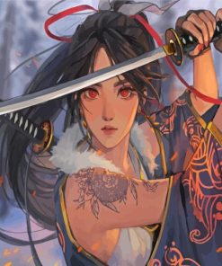 Anime Samurai Girl Diamond Paintings