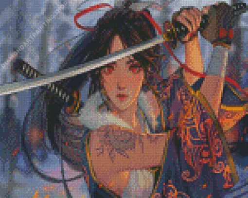 Anime Samurai Girl Diamond Paintings