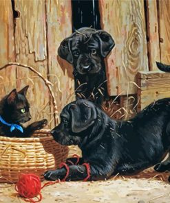 Labs And Cat Diamond Paintings