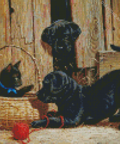 Labs And Cat Diamond Paintings