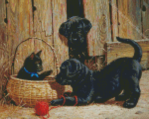 Labs And Cat Diamond Paintings